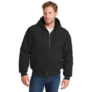 CornerStone Washed Duck Cloth Insulated Hooded Work Jacket. CSJ41 - Black